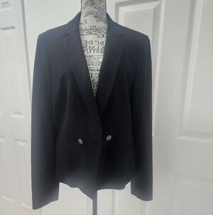 Anne Klein Black Two-Button Tailored Blazer. Size 14